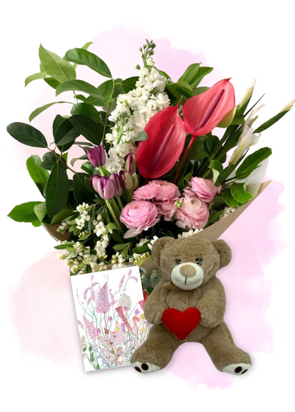 I Love You Bear-y Much  | Flower and gift bundle