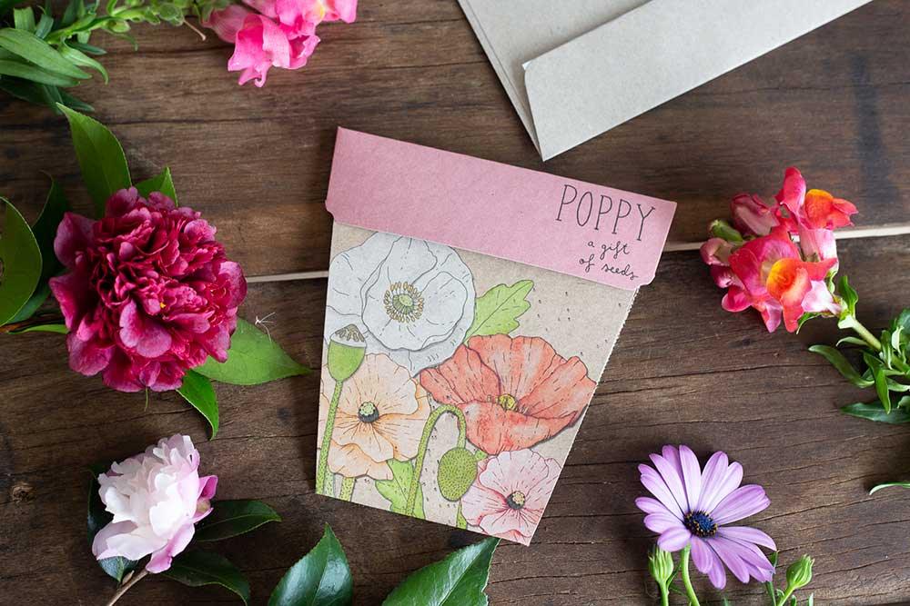 Poppies Gift of Seeds / Greeting Card - Bituin Melbourne Flower Delivery - Sustainable florist